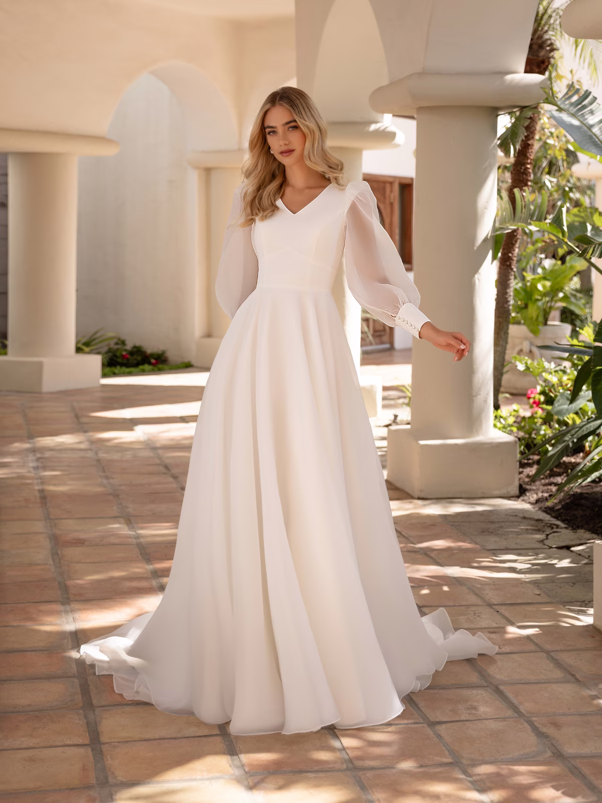 Long Sleeve Wedding Dress for Modest Brides